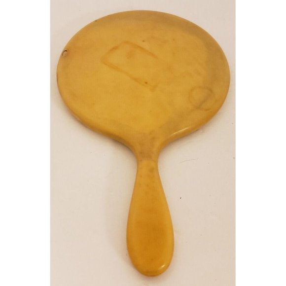 Vanity Dresser Set Vtg 1940's with Mirror, Celluiod Powder Box and Men's Brush - Picture 7 of 7